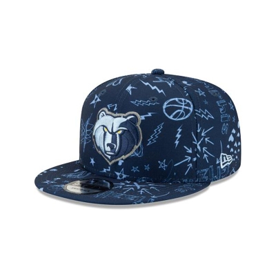 Memphis Grizzlies Gorra | New Era NBA Doodle 9fifty Snapback Cap Mexico - Azules